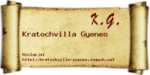 Kratochvilla Gyenes névjegykártya